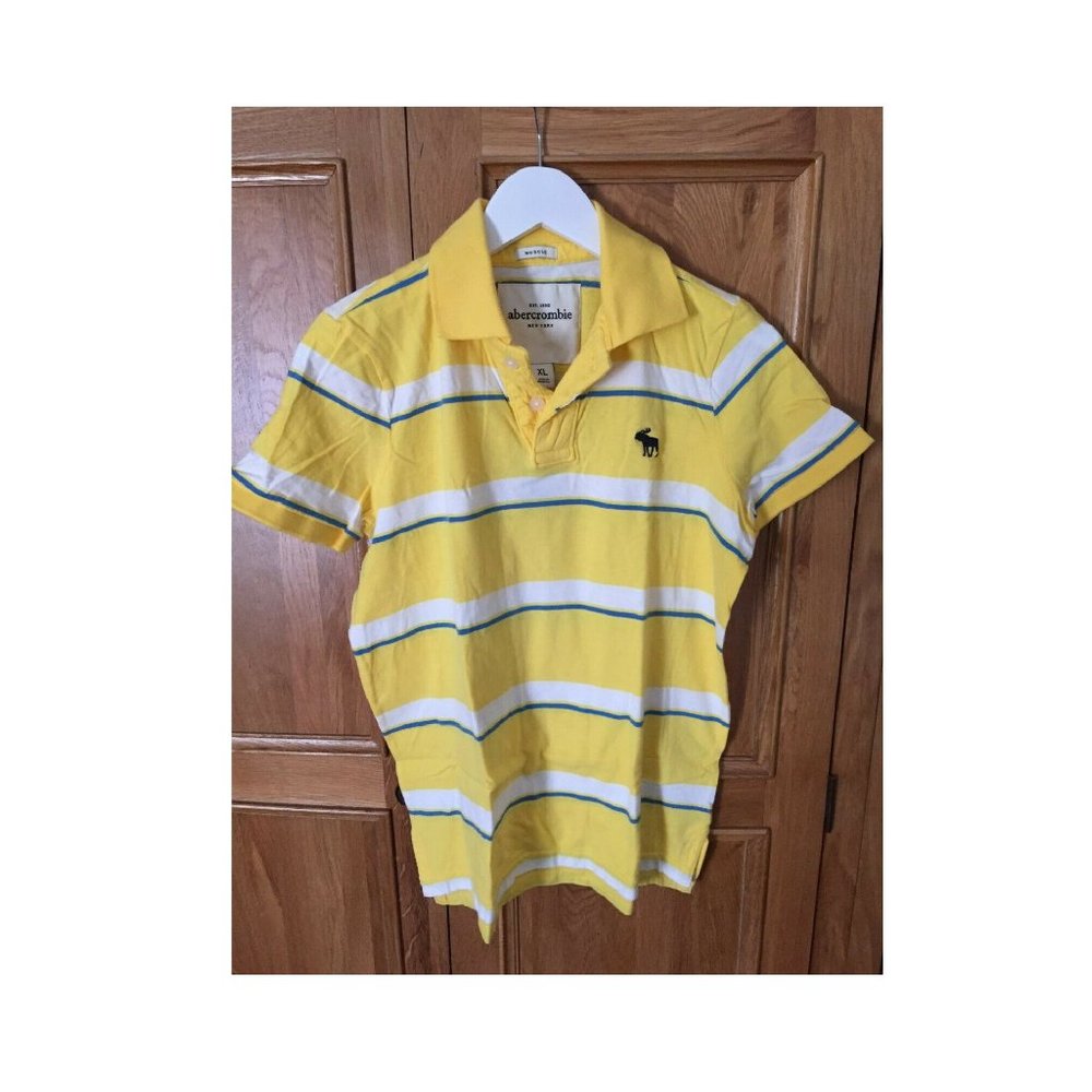 ABERCROMBIE  POP of YELLOW Boys Polo sz X-Large